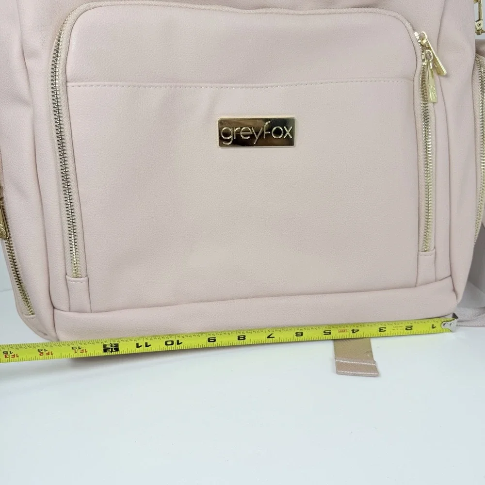 GreyFox Pebble Diaper Bag Backpack Pink Vegan Leather Changing Pad